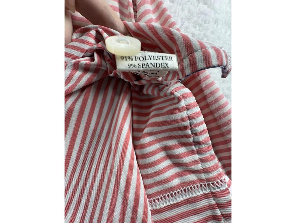 Bald Head Blues Mens Polo Mens Medium Pink Striped Made In Peru Stretch - Picture 3 of 5